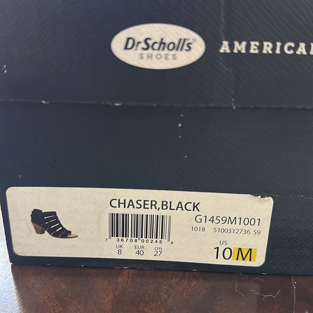 Dr. Scholl's Women's Black Strappy Sandals size 10. Gladiator style. 3.25" heel - Picture 6 of 7